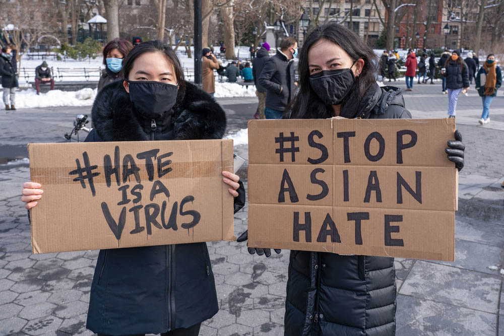 Betogers tegen anti-Aziatisch racisme (Shutterstock)