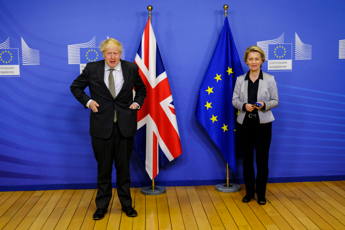 Britse premier Boris Johnson en de voorzitter van de Europese Commissie Ursula von der Leyen - Foto: Shutterstock