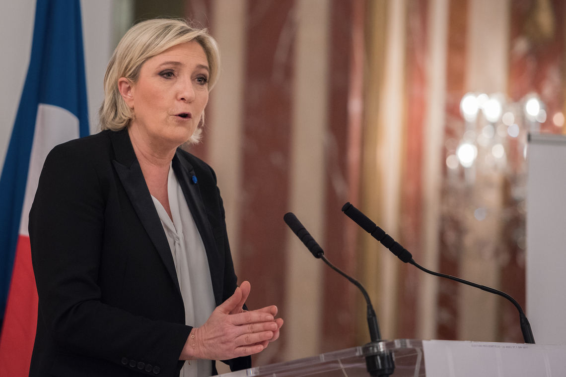 Partijvoorzitter van het Rassemblement National Marine Le Pen. Foto Shutterstock