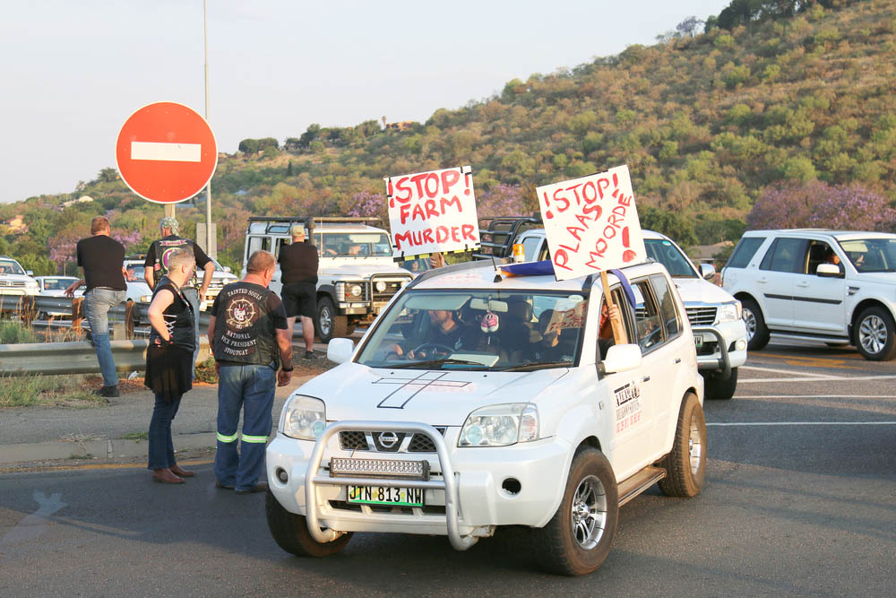 Een betoging tegen Plaasmoorde in Zuid-Afrika (Shutterstock)