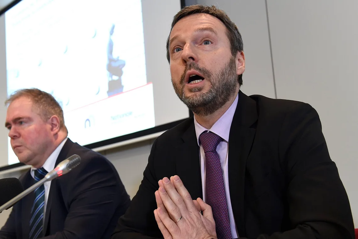 Geert Langenus en Pierre Wunsch. Foto Photonews