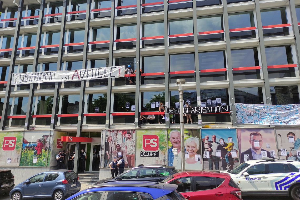 Het hoofdkantoor van de PS in Brussel. Foto
