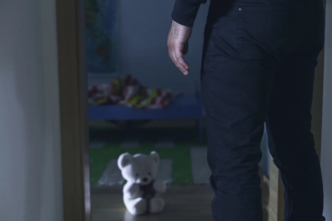 Foto van seksueel geweld in kinderkamer. Foto Shutterstock.