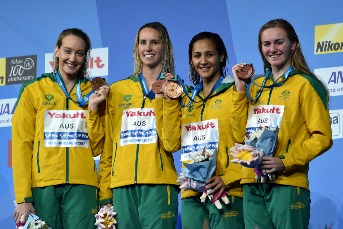 Het Australische zwemteam. Foto Shutterstock