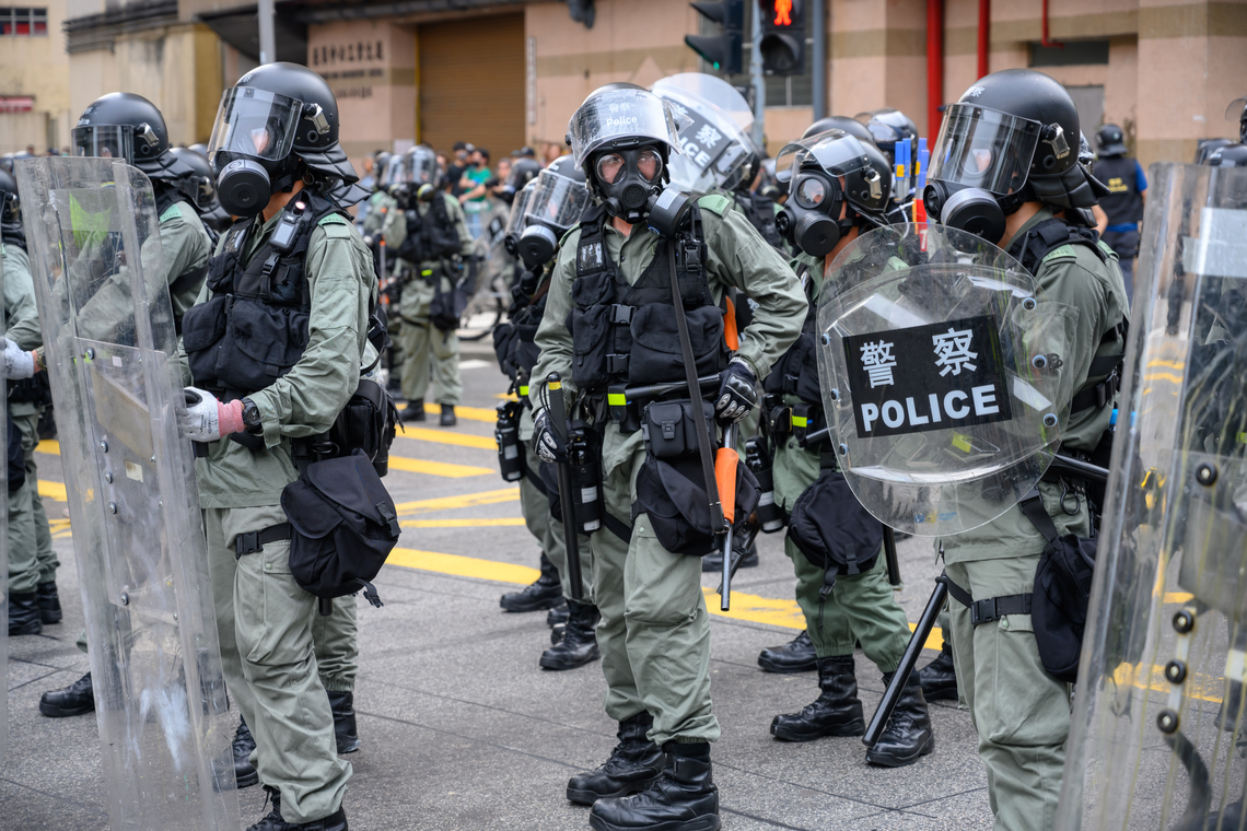 De Chinese politie bij protesten eerder dit jaar, afbeelding is illustratief - Afbeelding: Shutterstock