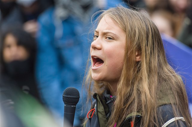 Greta Thunberg bij een protest tegen de klimaattop in Glasgow (Photonews)