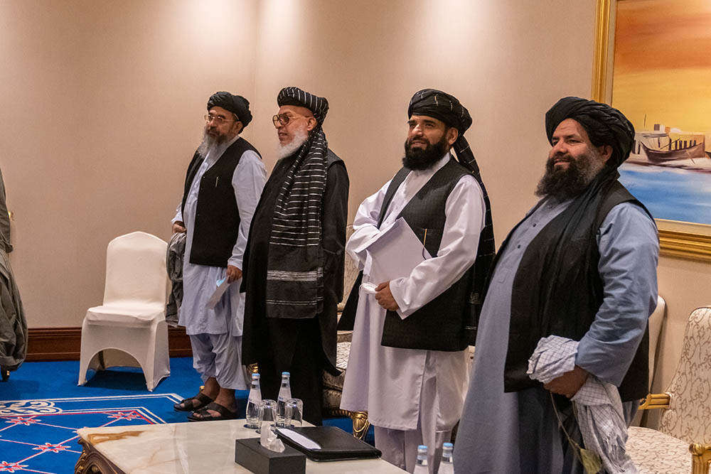 Vertegenwoordigers van de taliban in Doha (Wikimedia)