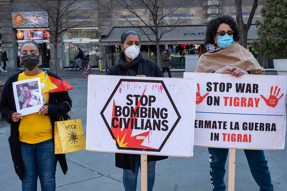 Betoging tegen de oorlog in Tigray (Photonews)