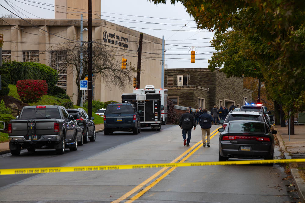 De nasleep van een eerdere terreurdaad in een synagoge in Pittsburgh in 2018 (Shutterstock)