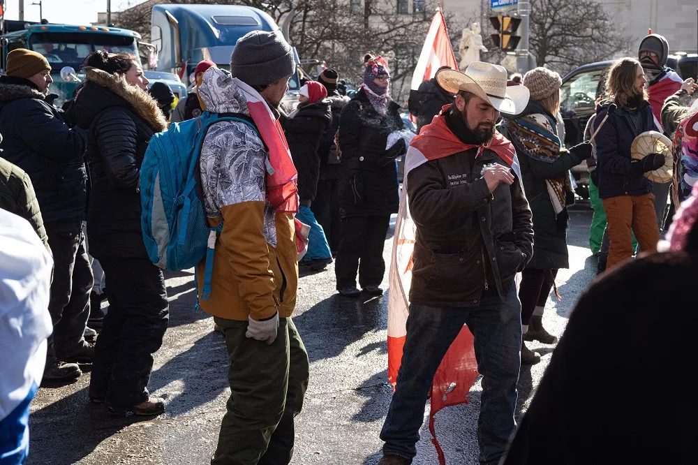 Vrachtwagenbestuurders in Ottowa © Normand Blouin/Polaris/Photo News