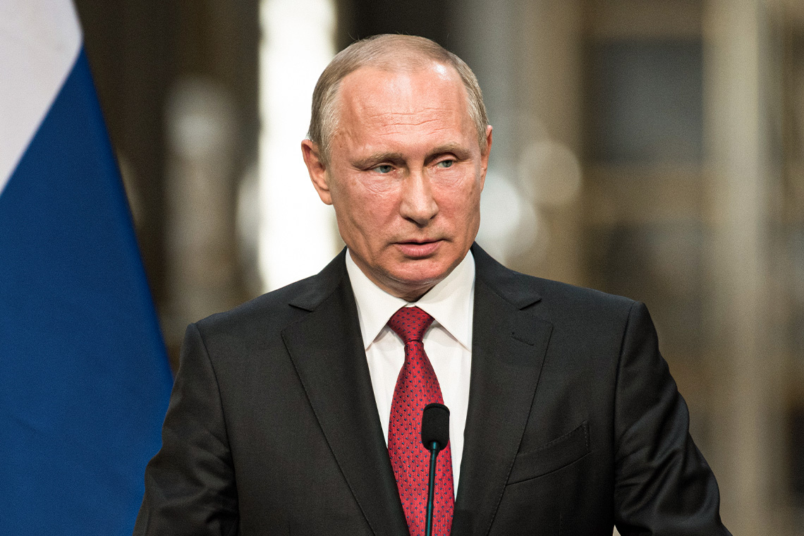 De Russische president Vladimir Poetin. Shutterstock
