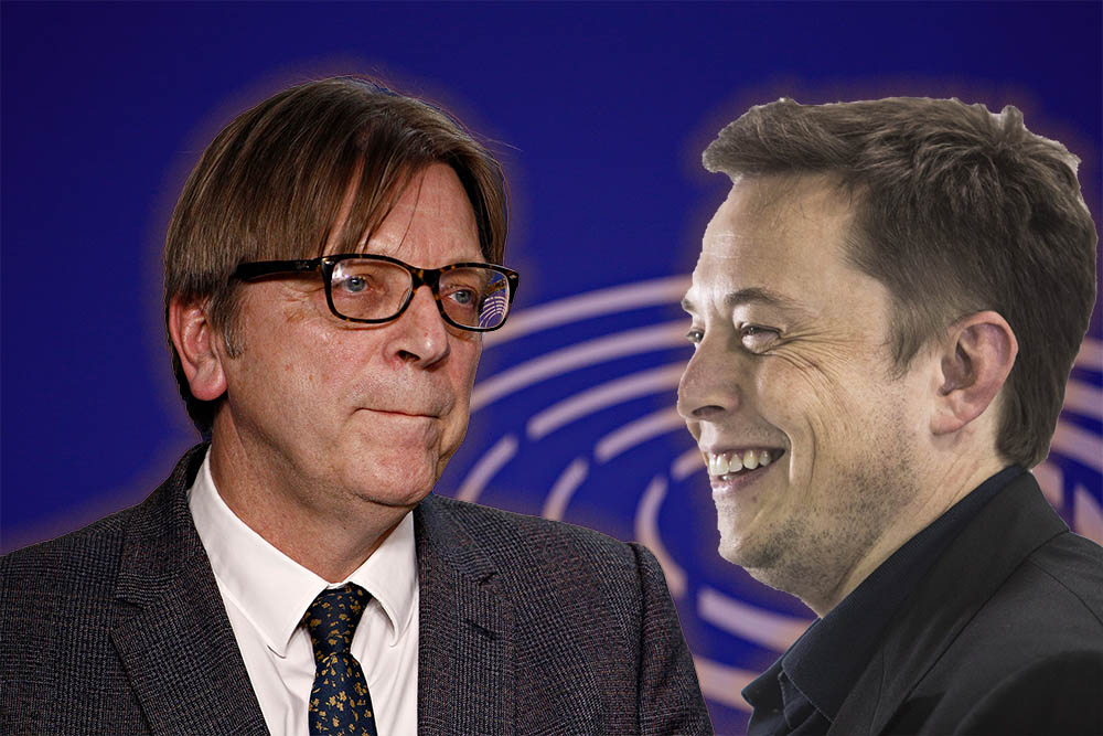 Guy Verhofstadt & Elon Musk (Shutterstock & Photonews)