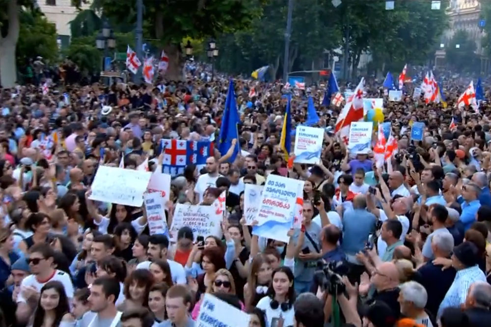 Massale betoging in Georgië vraagt om aansluiting bij de EU