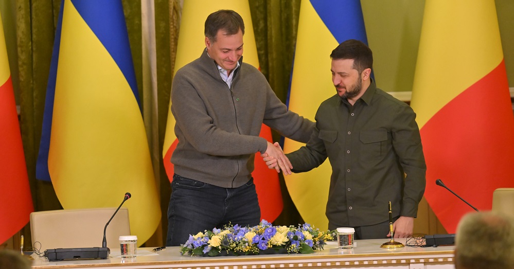 De Croo en Lahbib onaangekondigd op bezoek in Kiev: 37,4 miljoen euro extra steun