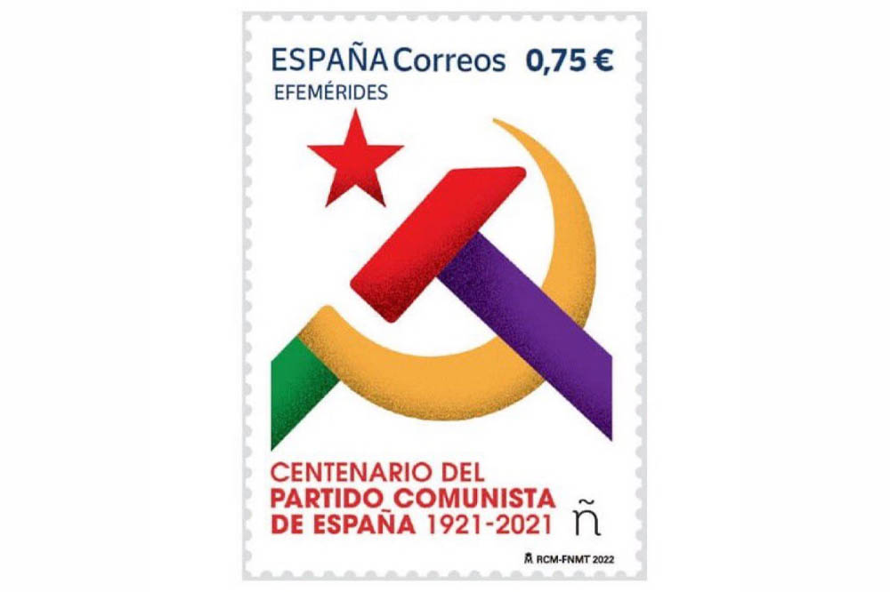 Spaanse postdienst lanceert communistische postzegel