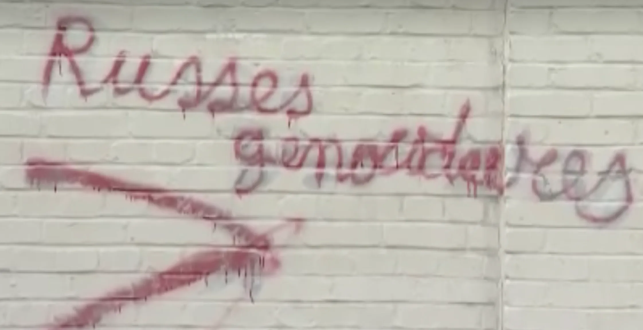Vandalisme aan Russisch-Orthodoxe kerk (bron: TV Liège)