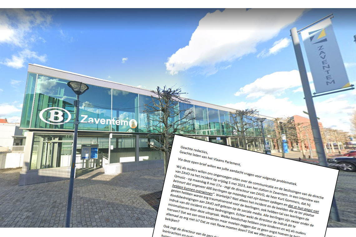 Het station van Zaventem en de brief van de bezorgde ouders. Foto Google Streetview