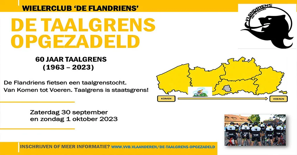 De taalgrens opgezadeld: wielerclub ‘De Flandriens’ fietst van Komen naar Voeren