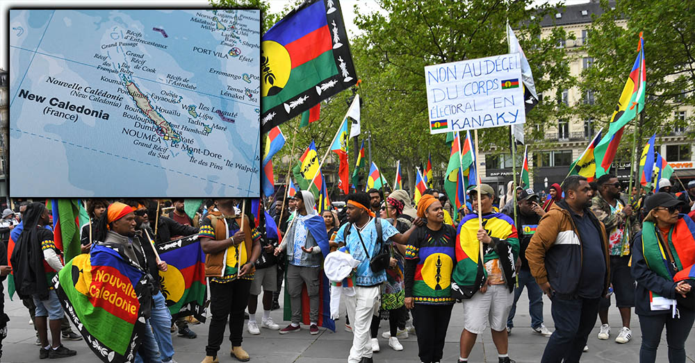 Protest tegen Frankrijk in 2024 vanuit Nieuw-Caledonië (Shutterstock)