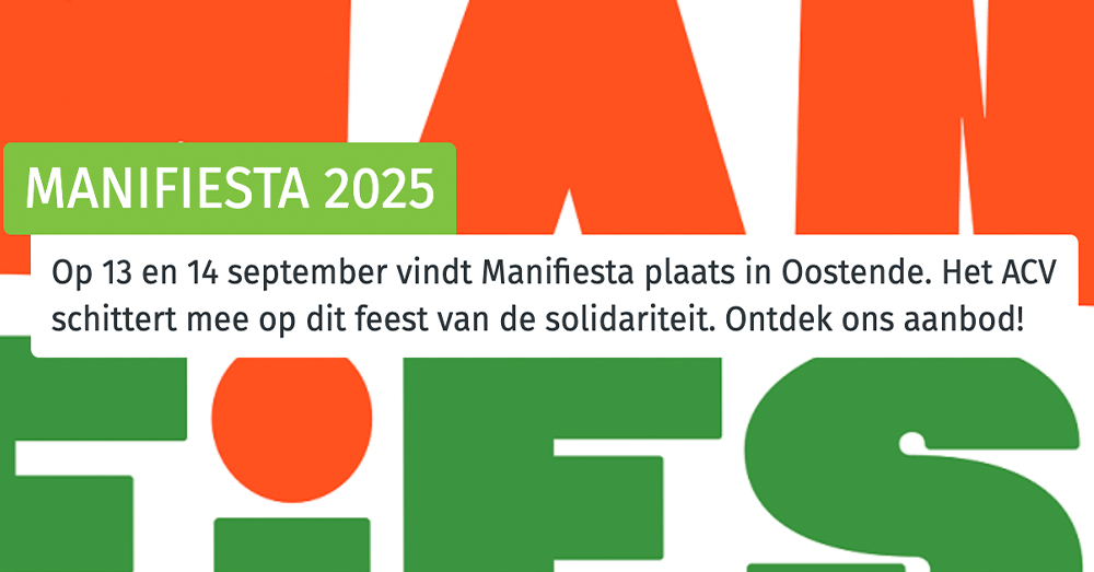 Reclame voor ManiFiesta op de website van ACV