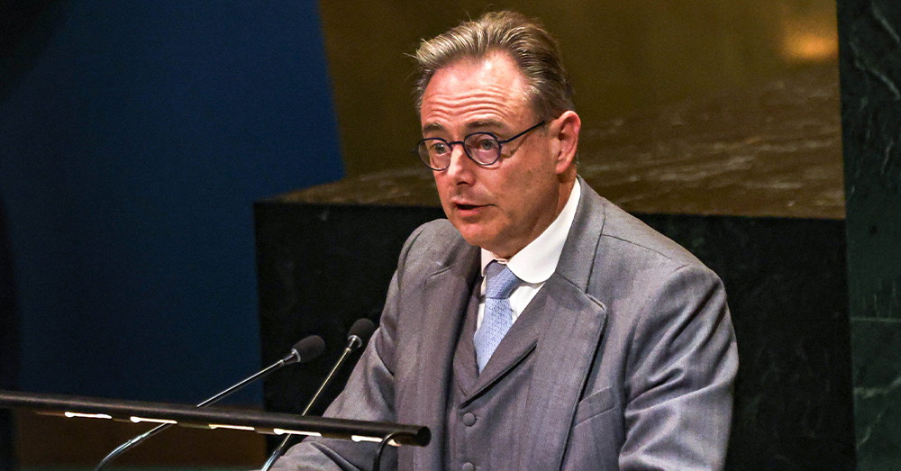 Bart De Wever tijdens zijn VN-toespraak. Foto Photonews
