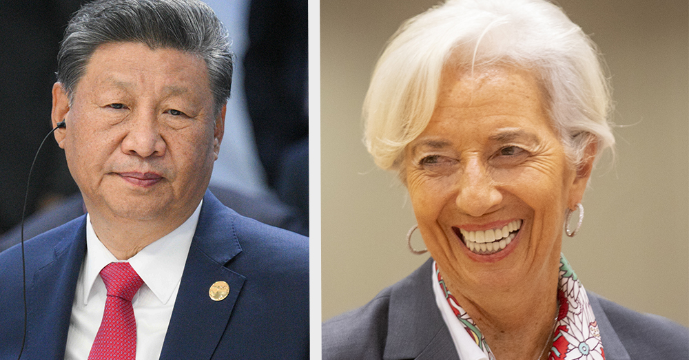 Christine Lagarde en de ECB volgen China's voorbeeld. Foto Photonews