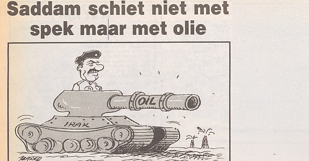 Saddam schiet niet met spek maar met olie