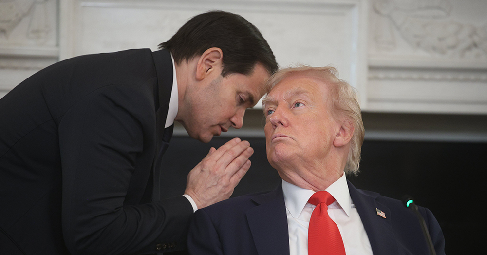 Marco Rubio informeert Trump over het akkoord tussen Israël en Hamas. Foto Photonews