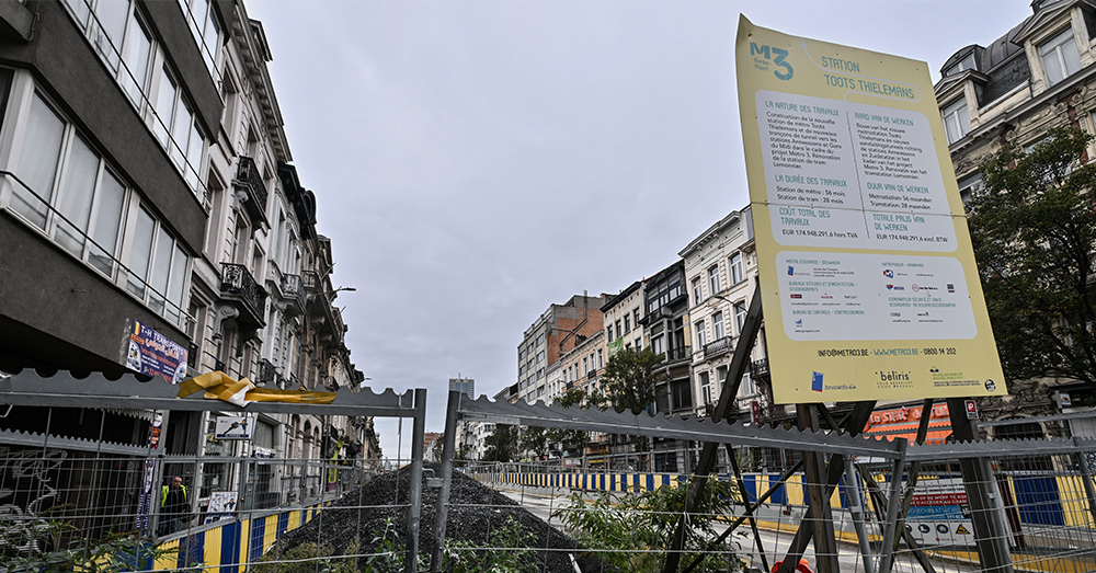 De Metro 3-werken zijn toonaangevend voor de Brusselse financiële malaise (Photonews)