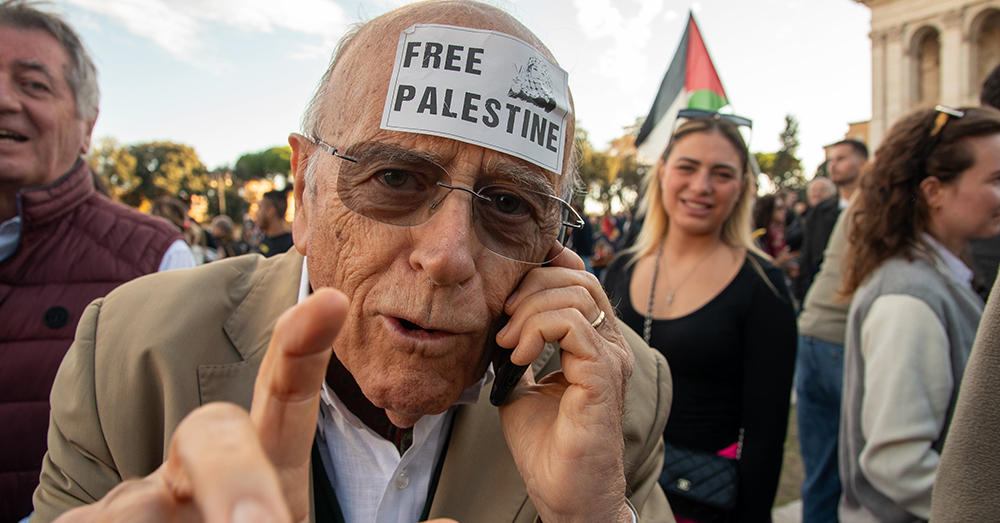 Demonstranten van de Palestijnse beweging in Rome (Photonews)
