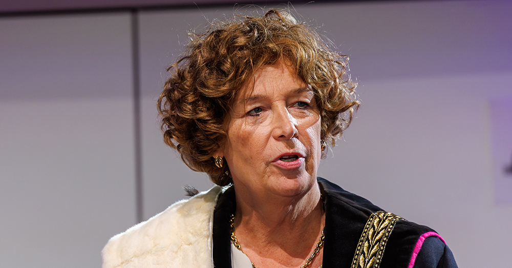 Petra De Sutter tijdens haar eerste openingsrede als UGent-rector (Belga)