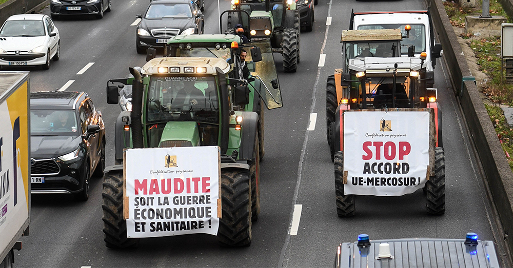Vooral in Frankrijk protesteerden de landbouwers hevig tegen het Mercosur-handelsakkoord (Photonews)