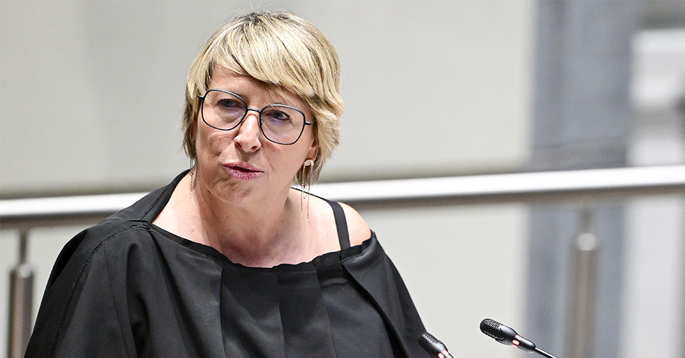Caroline Gennez in het Vlaams Parlement (Belga)