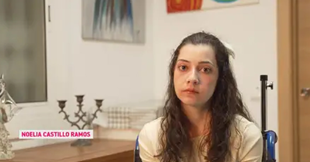 Noelia Castillo Ramos tijdens een interview met Antena 3, enkele uren voor haar overlijden