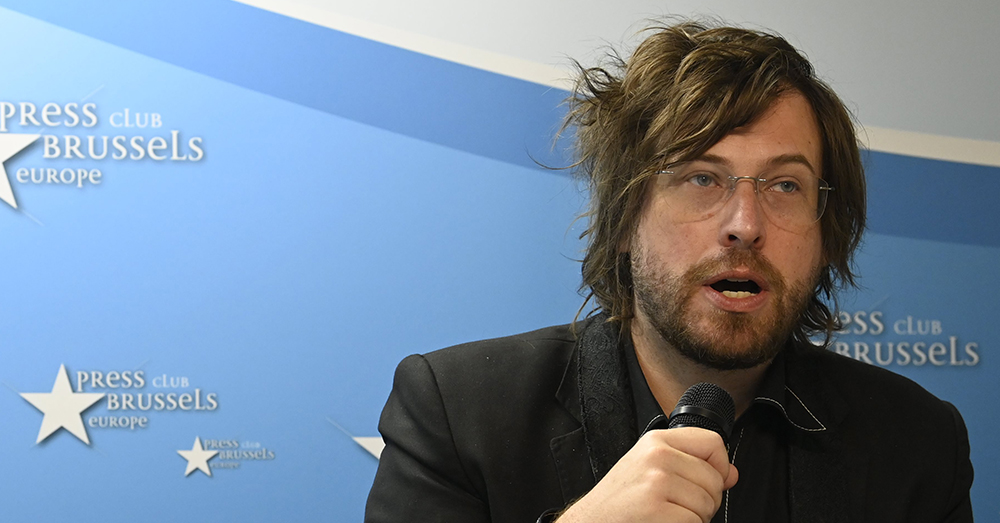 Harry Halpin - hier tijdens een conferentie in 2022 - trekt ten strijde tegen Palantir (Photonews)