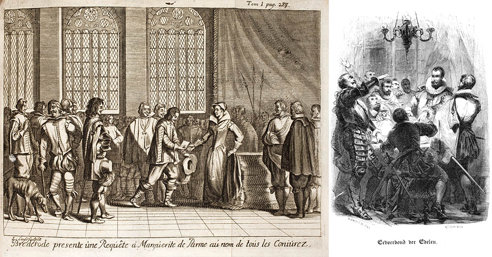 Hendrik van Brederode biedt Margaretha van Parma het Smeekschrift der Edelen aan