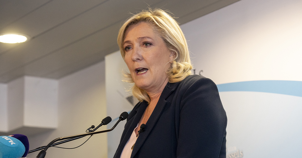 Marine Le Pen kwam naar de club entreprises & cités (Belga)