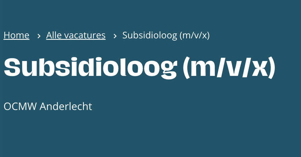 Word subsidioloog bij OCMW Anderlecht
