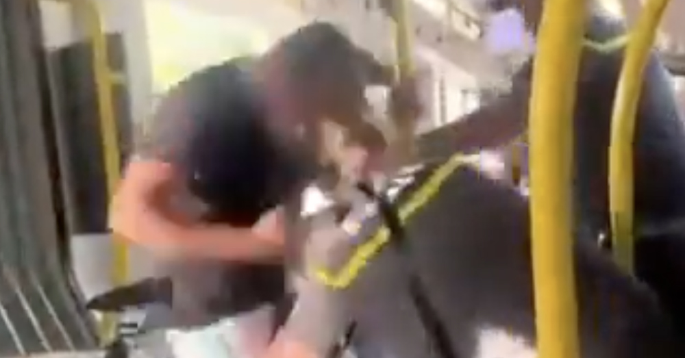 De 'jongeren' sloegen weer toe op een kusttram (Foto via TikTok)