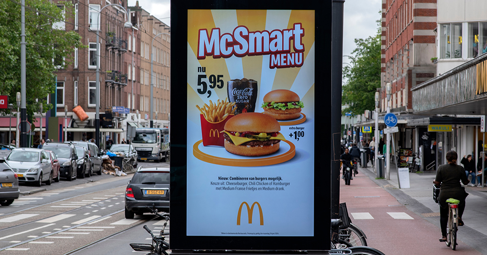Dergelijke reclame voor vlees is voortaan verboden in Amsterdam (Shutterstock)