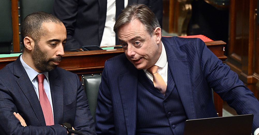 Het botert al lang niet meer tussen Sammy Mahdi (cd&v) en Bart De Wever (N-VA) (Belga)