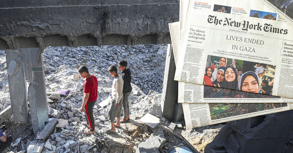 Hoe The New York Times Hamas-propaganda witwast (Photonews:Shutterstock)