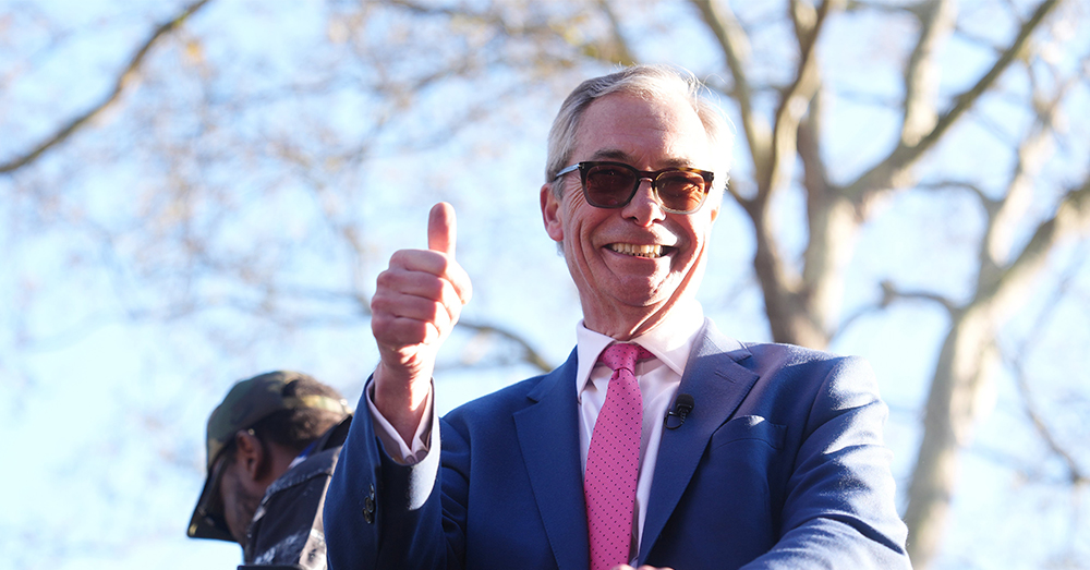 Is Nigel Farage op weg richting Downing Street? Photonews)