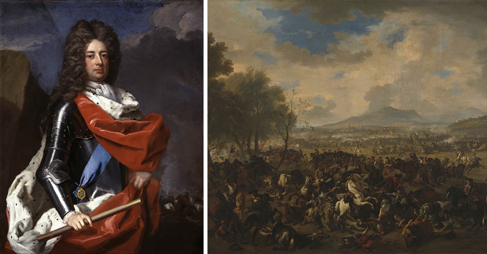 John Churchill, de hertog van Marlborough (l) en de slag bij Ramillies (r)