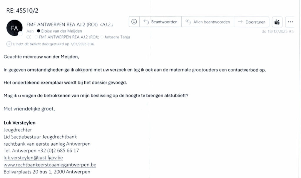 Jeugdrechter spreekt vonnis uit via e-mail