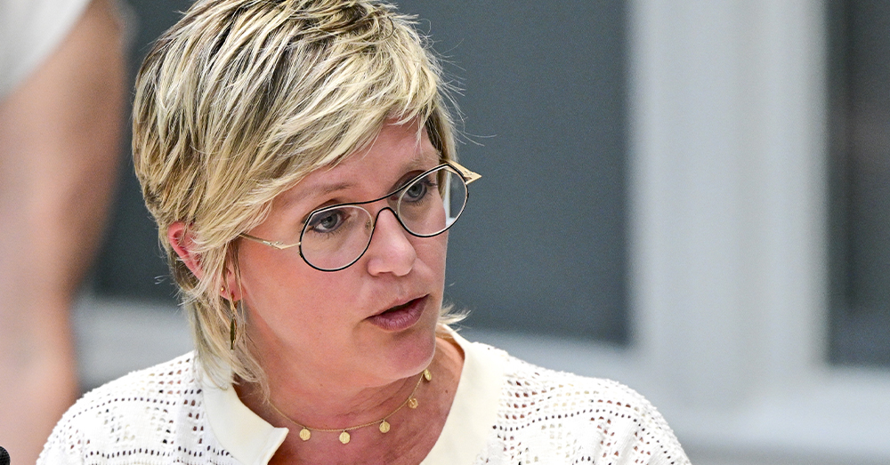 CD&V-politica Loes Vandromme nam het bij Villa Politica op voor de CM (Belga)