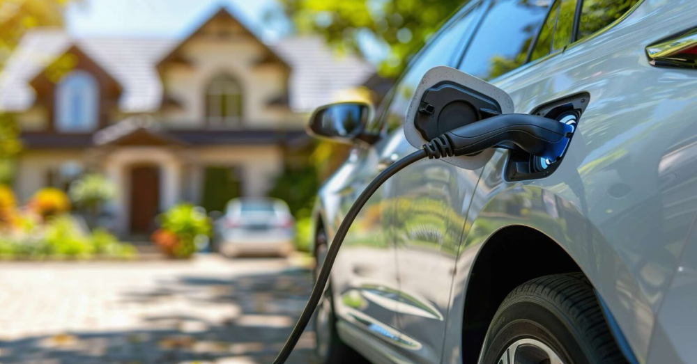 Een elektrische wagen die aan het opladen is. Foto: Pexels
