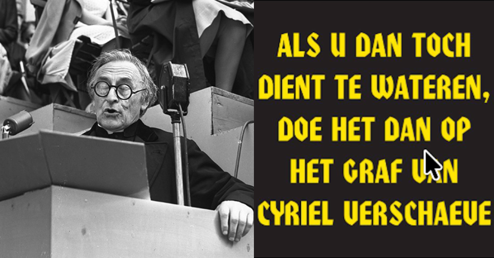 Cyriel Verschaeve en de beledigende advertentie. Foto: Photonews