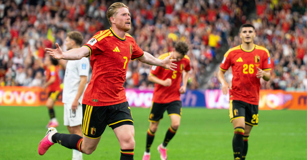 Kevin De Bruyne viert zijn goal. Foto: Belga