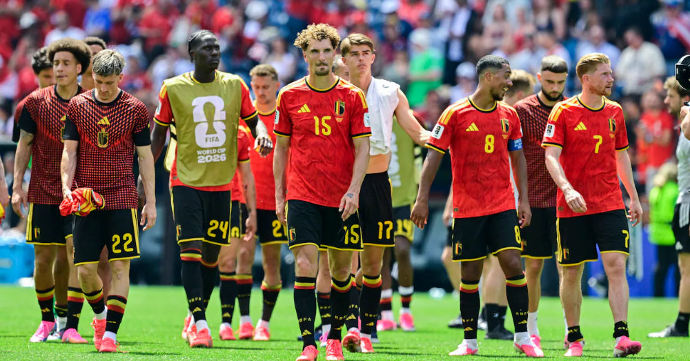 De Duivels waren zichtbaar teleurgesteld na de match. Foto: Photonews